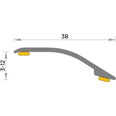 JUNTA TRANSICION ALUMINIO ADHESIVA 372-B BGLX