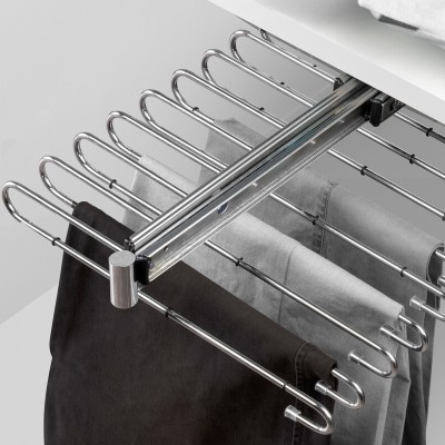 PANTALONERO EXTRAIBLE 11 PERCHAS ANTIDESLIZANTES CROMO R.2501102